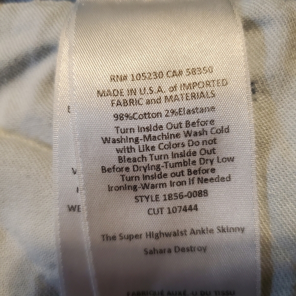 Current/Elliott The super highwaist ankle skinny jeans Sahara Destroy - Picture 11 of 13